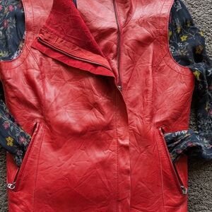 Red Leather Women's Vest